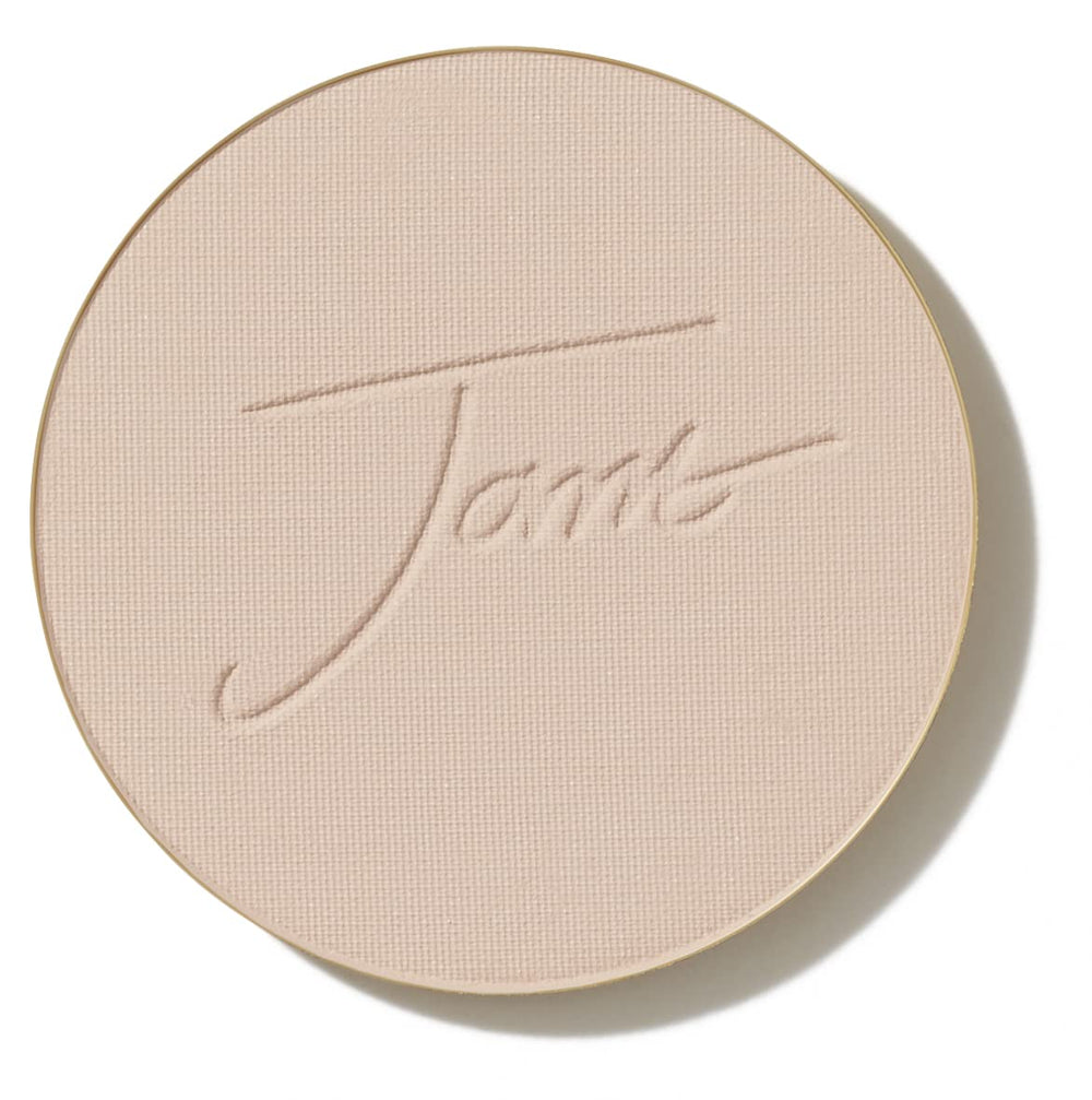 jane iredale front view of satin pressed foundation showing compact refill benefit