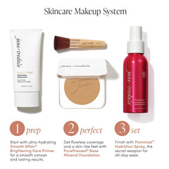 jane iredale model wearing product showcasing natural second-skin finish benefit