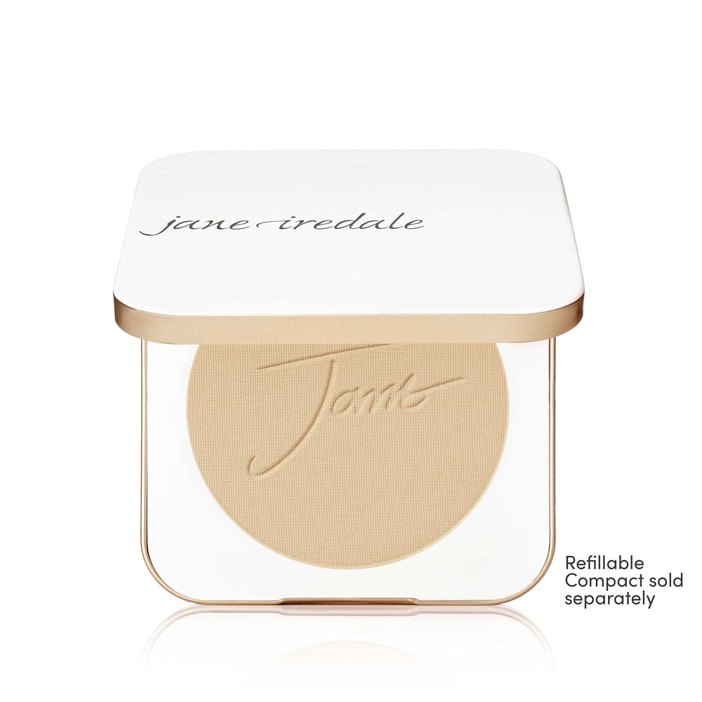 jane iredale swatch on skin in warm sienna illustrating natural matte finish benefit