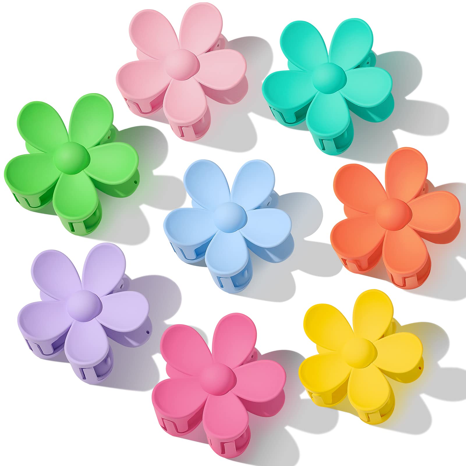 JANFUN front packaging showing eight colorful flower clips, easy gift option