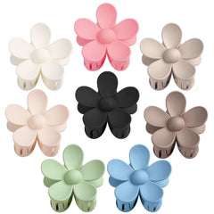 JANFUN front packaging showing eight colorful flower claw clips for easy selection
