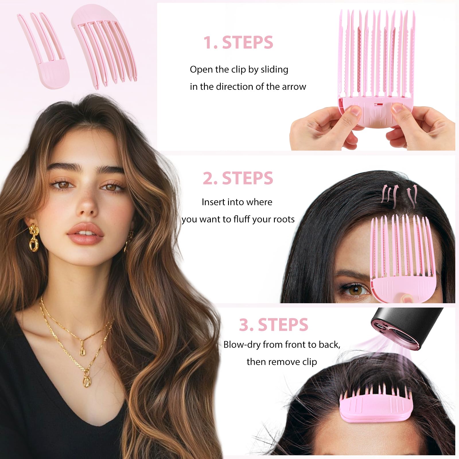 JANFUN small clip used on bangs for subtle rounded fullness