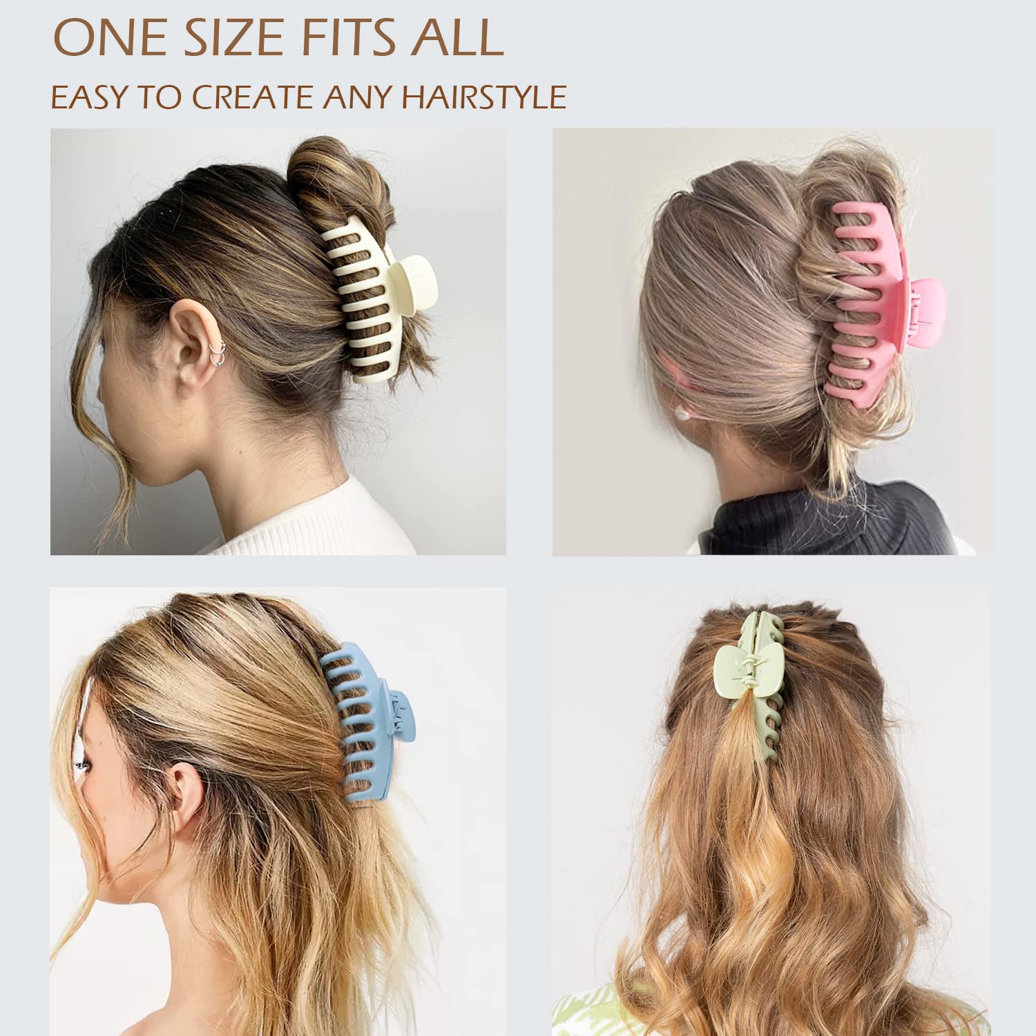 JANFUN clip holding thick hair in an updo to show strong grip and volume control