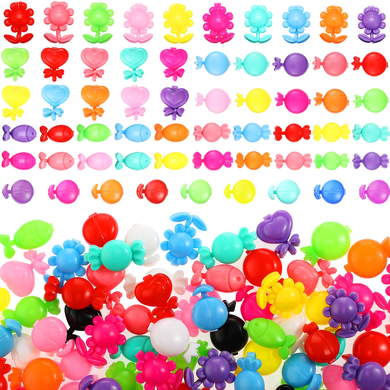 Janinka front packaging showing colorful multi-shape barrettes and quick selection benefit