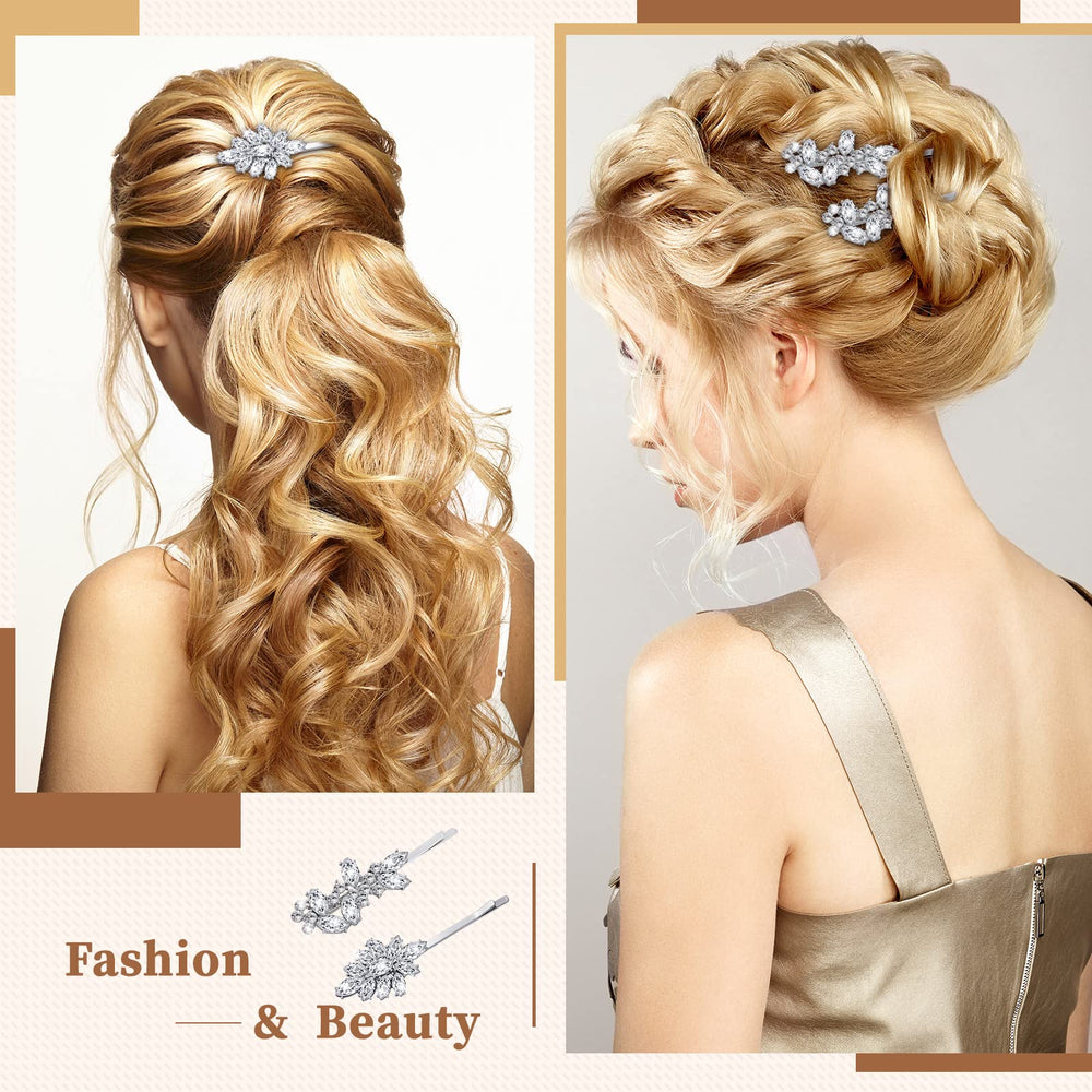 Janinka hair clips used in bridal updo demonstrating hold and decorative shine
