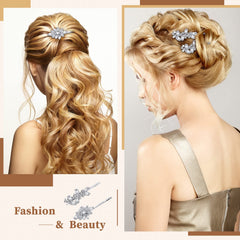 Janinka hair clips used in bridal updo demonstrating hold and decorative shine