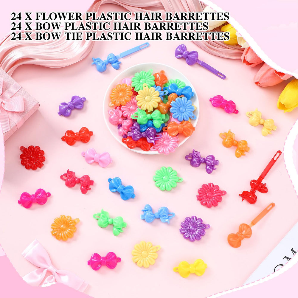 Janinka clips securing a toddler ponytail to show quick styling benefit
