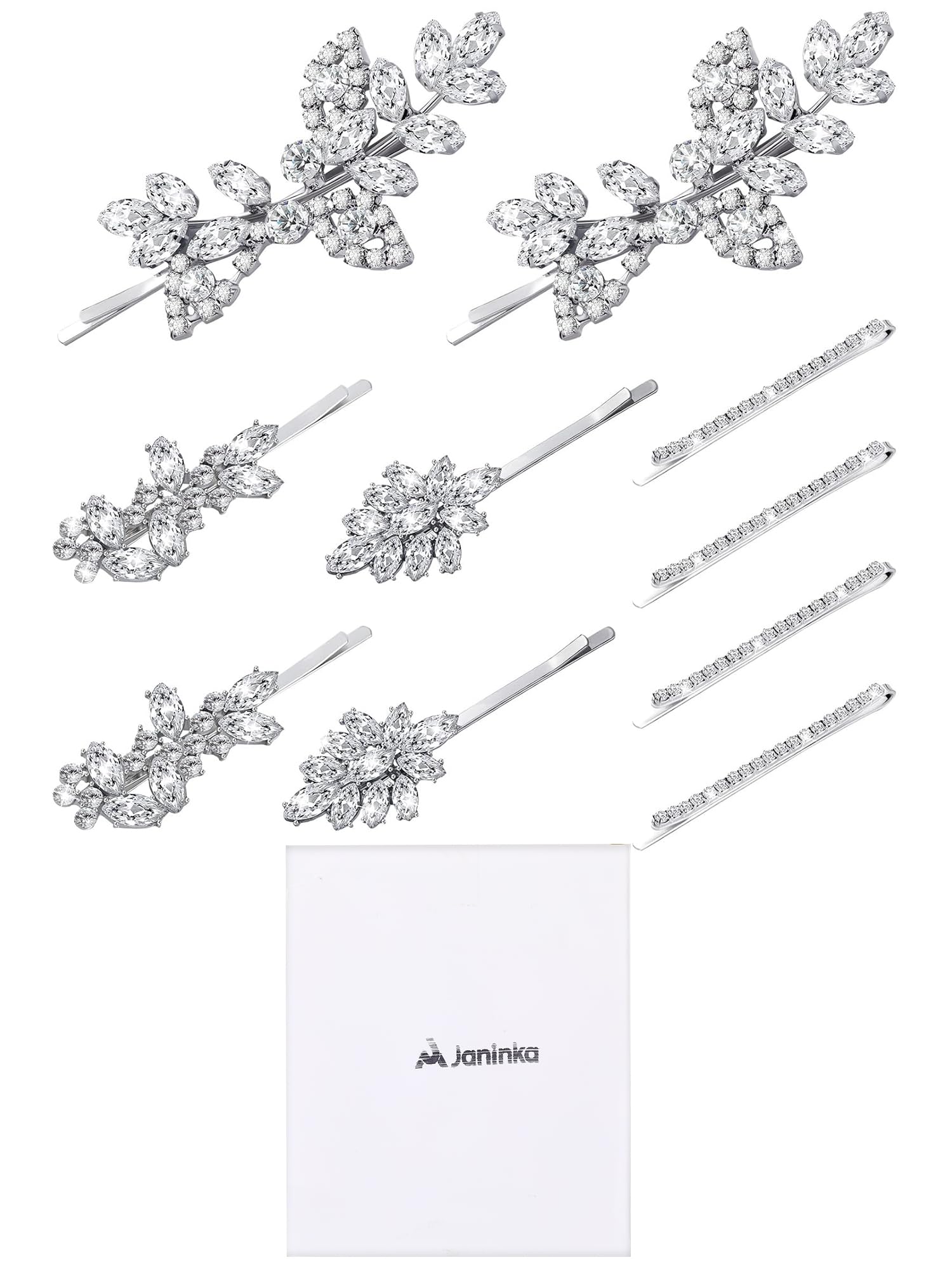 Janinka clips styled in wedding setting showing coordinated sparkle and elegance