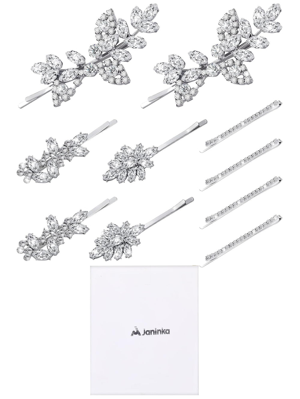 Janinka clips styled in wedding setting showing coordinated sparkle and elegance