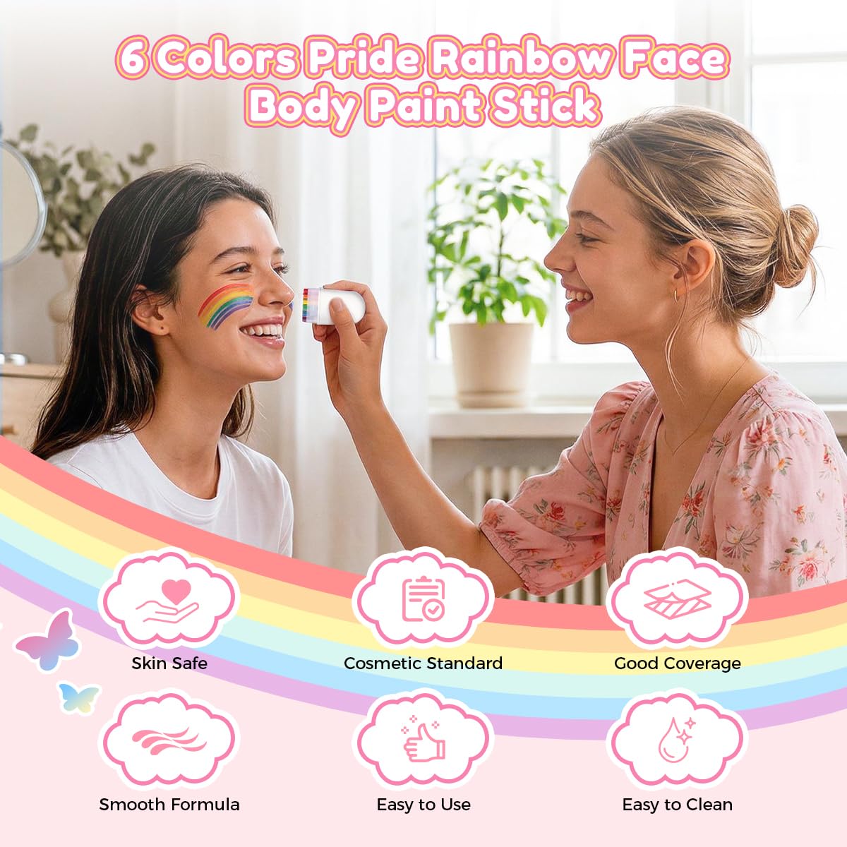 Janolia dual rainbow crayons closed, compact and travel-ready for pride celebrations