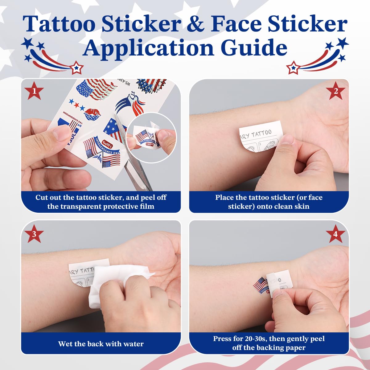 Janolia included stickers and tattoos showing extra accessories for decorating