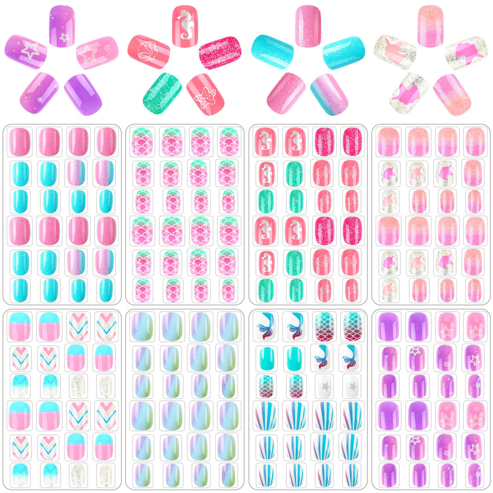 JANYUN front box set showing eight boxes and colorful nail tips, easy gifting