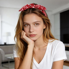 JANYUN headband styled into bunny ears showing playful look and stable fit