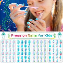 JANYUN child wearing nails at play, colorful look for parties