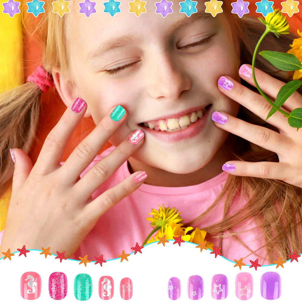 JANYUN on-child nail in use demonstrating quick, kid-friendly wear
