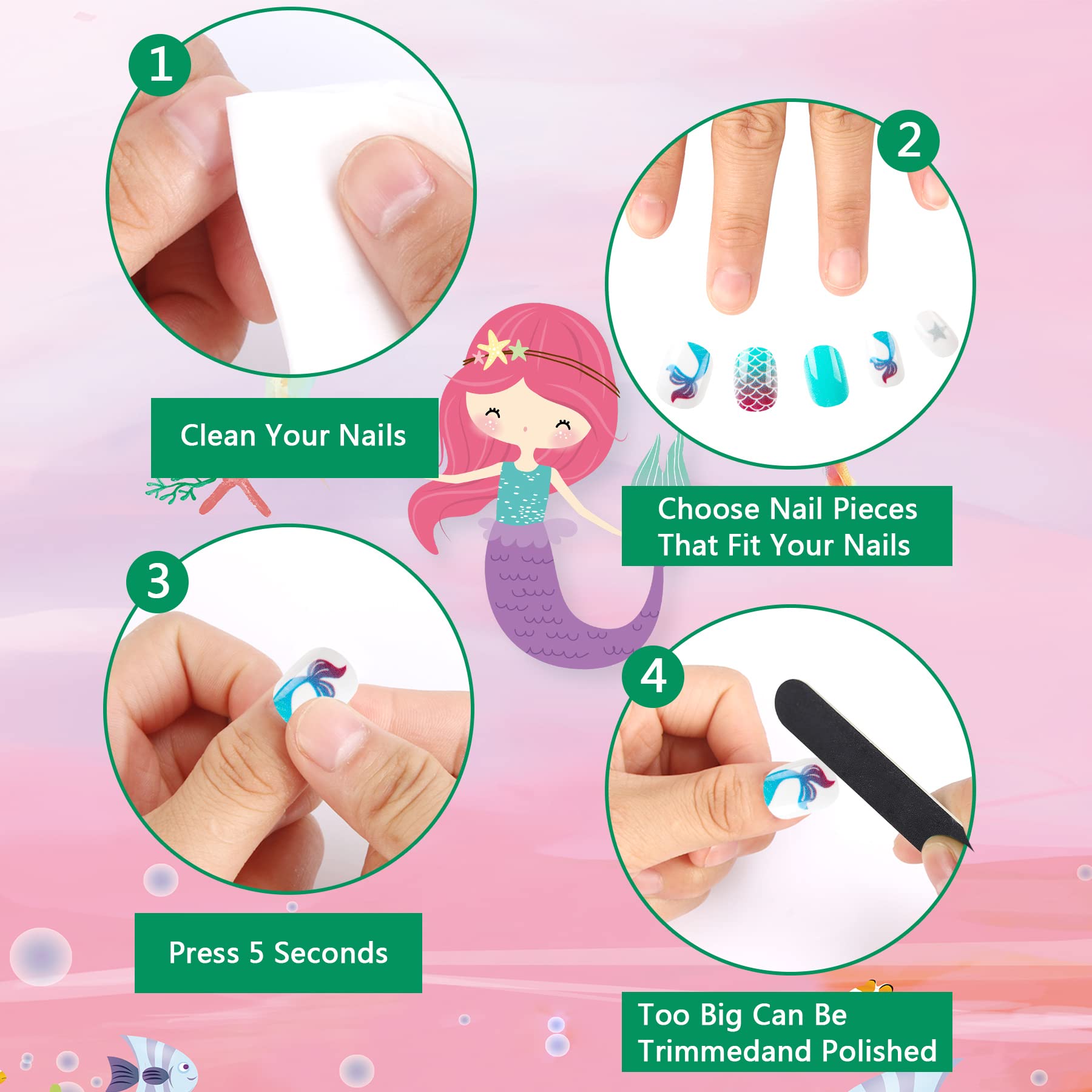 JANYUN detailed view of pre-glued nail back showing ready-to-apply convenience