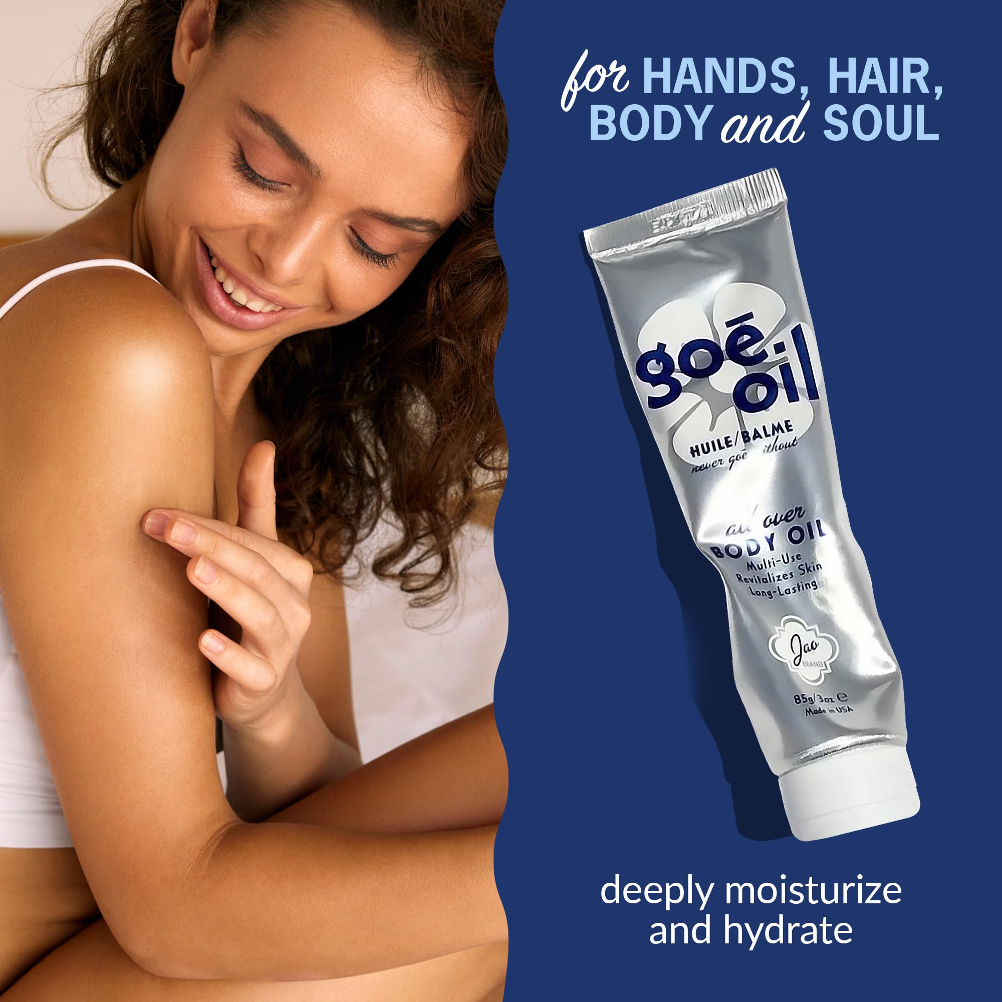 Jao Goē Oil label and pump close-up highlighting ingredient transparency
