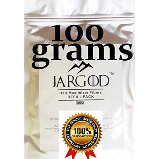JARGOD fibers applied close-up blending into hair for natural fuller look
