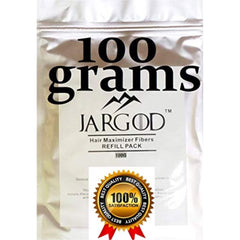 JARGOD fibers applied close-up blending into hair for natural fuller look