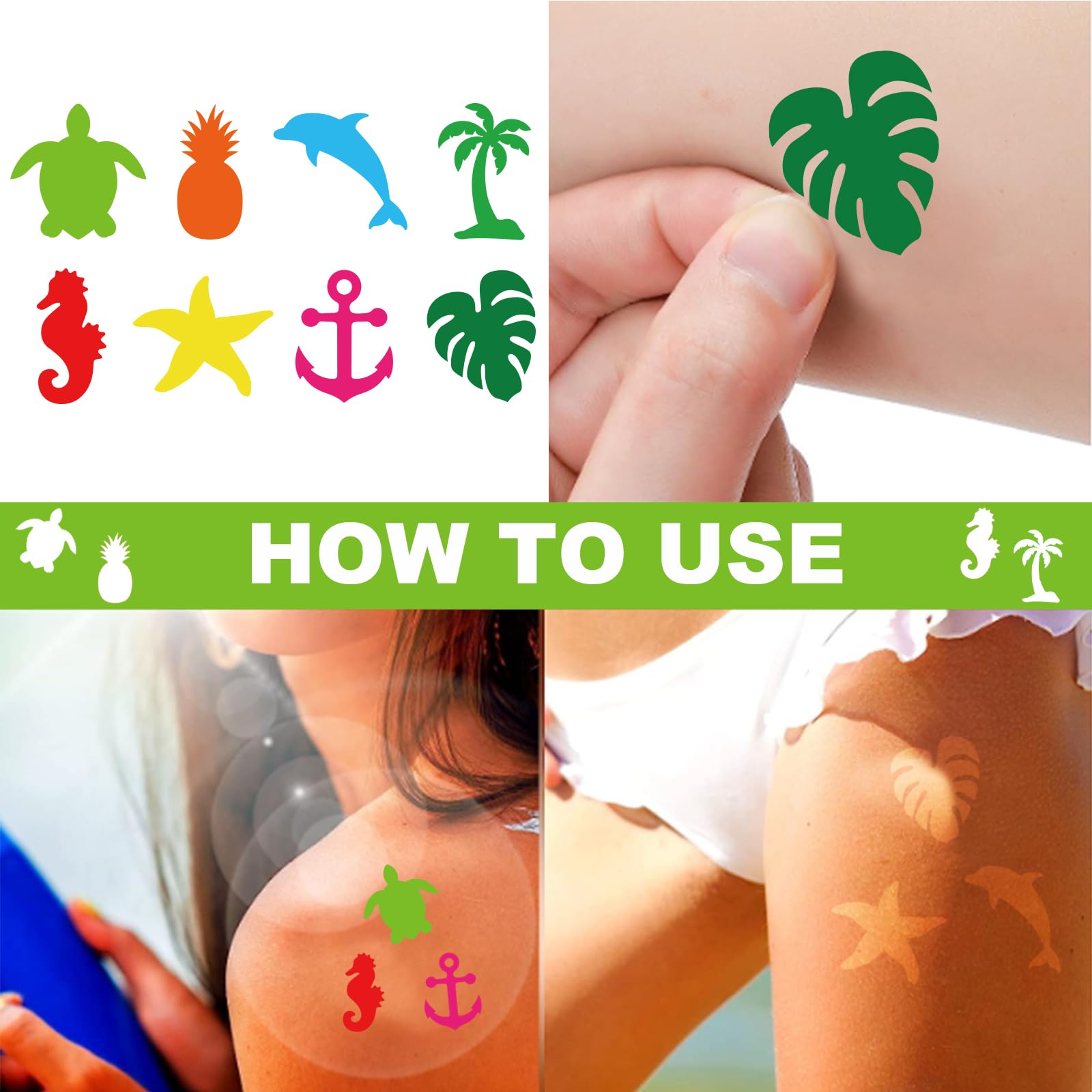 JarThenaAMCS applied sticker on arm demonstrating neat stencil effect for tanning