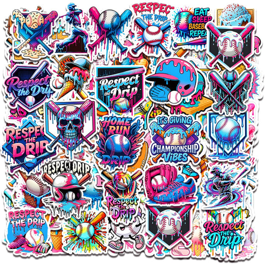 Jaskgom front packaging showing 120 baseball drip stickers and clear quantity benefit
