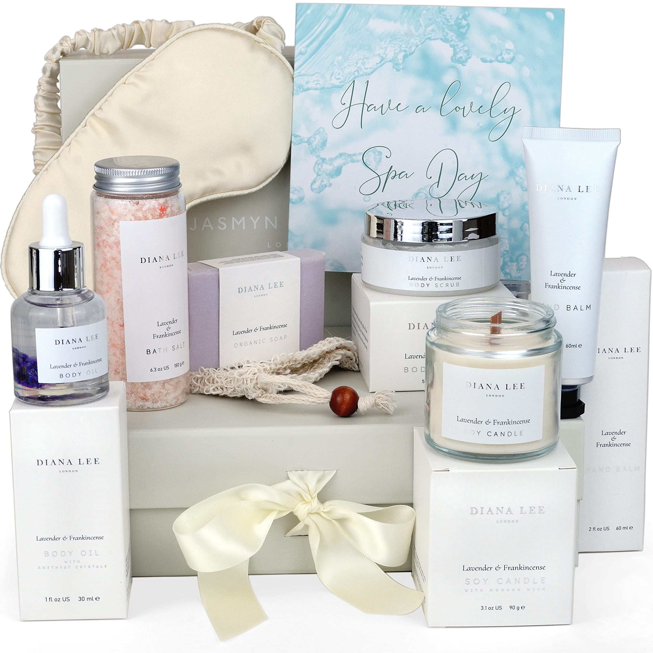 Jasmyn & Greene luxury box front showing elegant packaging and ribbon benefit: ready-to-gift