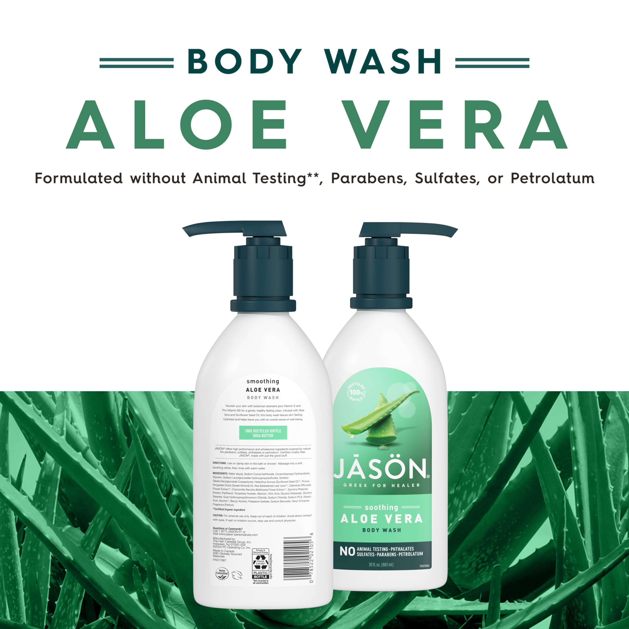 JASON close-up gel texture highlighting aloe smoothness and soothing benefit