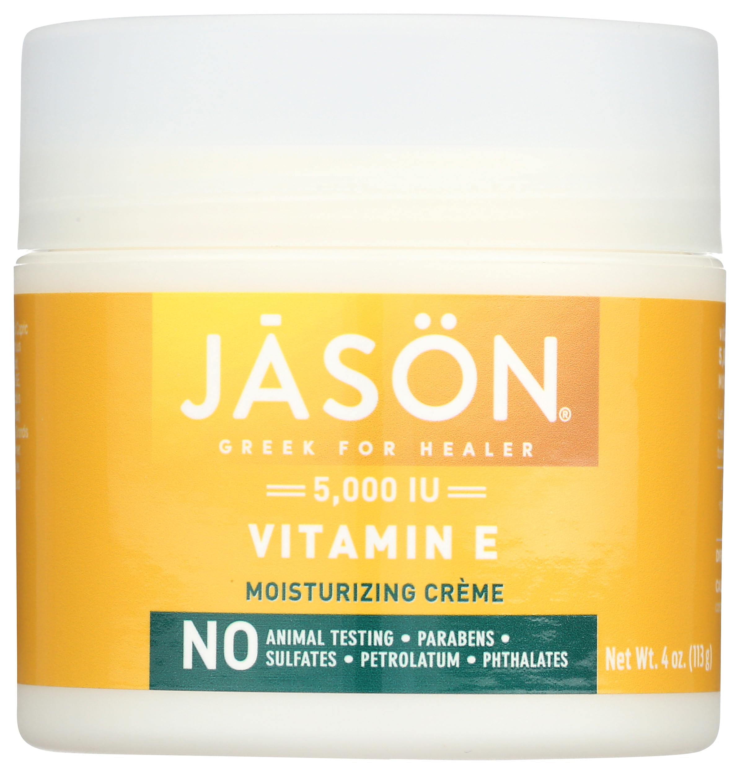 JASON front packaging showing 4 oz jar and vitamin E label for clear product ID and trust