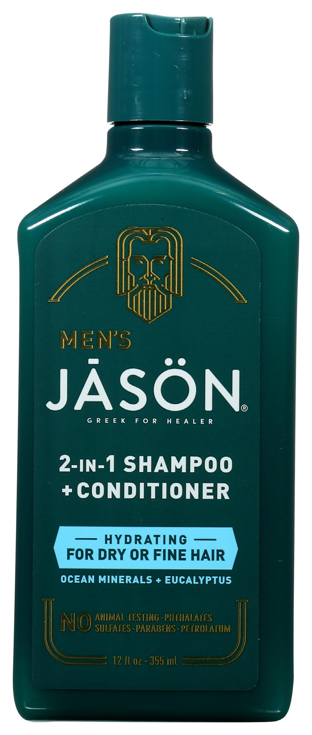 JASON bottle front label showing hydrating 2-in-1 benefits