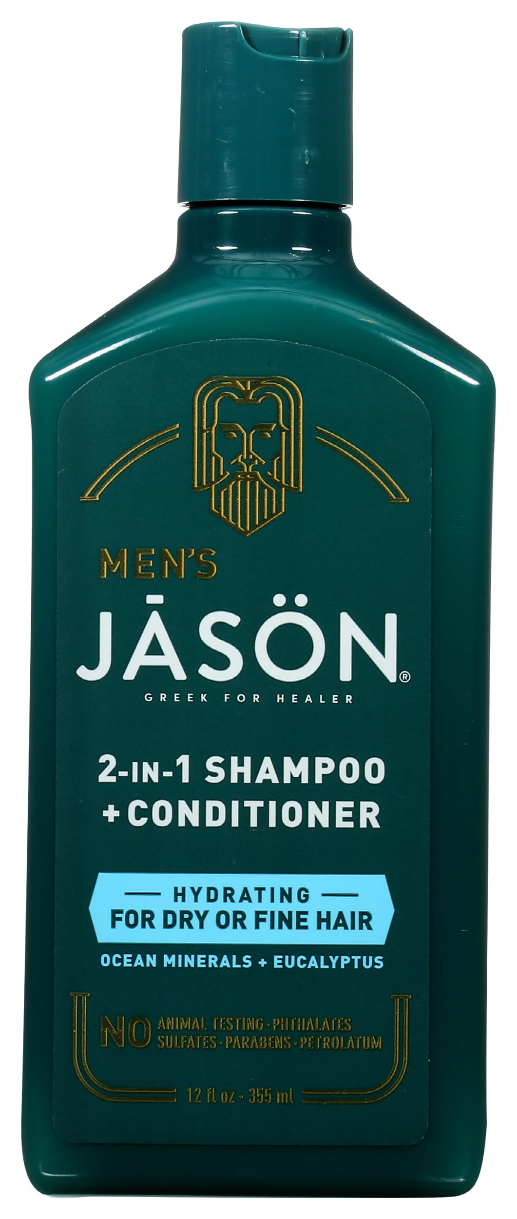 JASON bottle front label showing hydrating 2-in-1 benefits