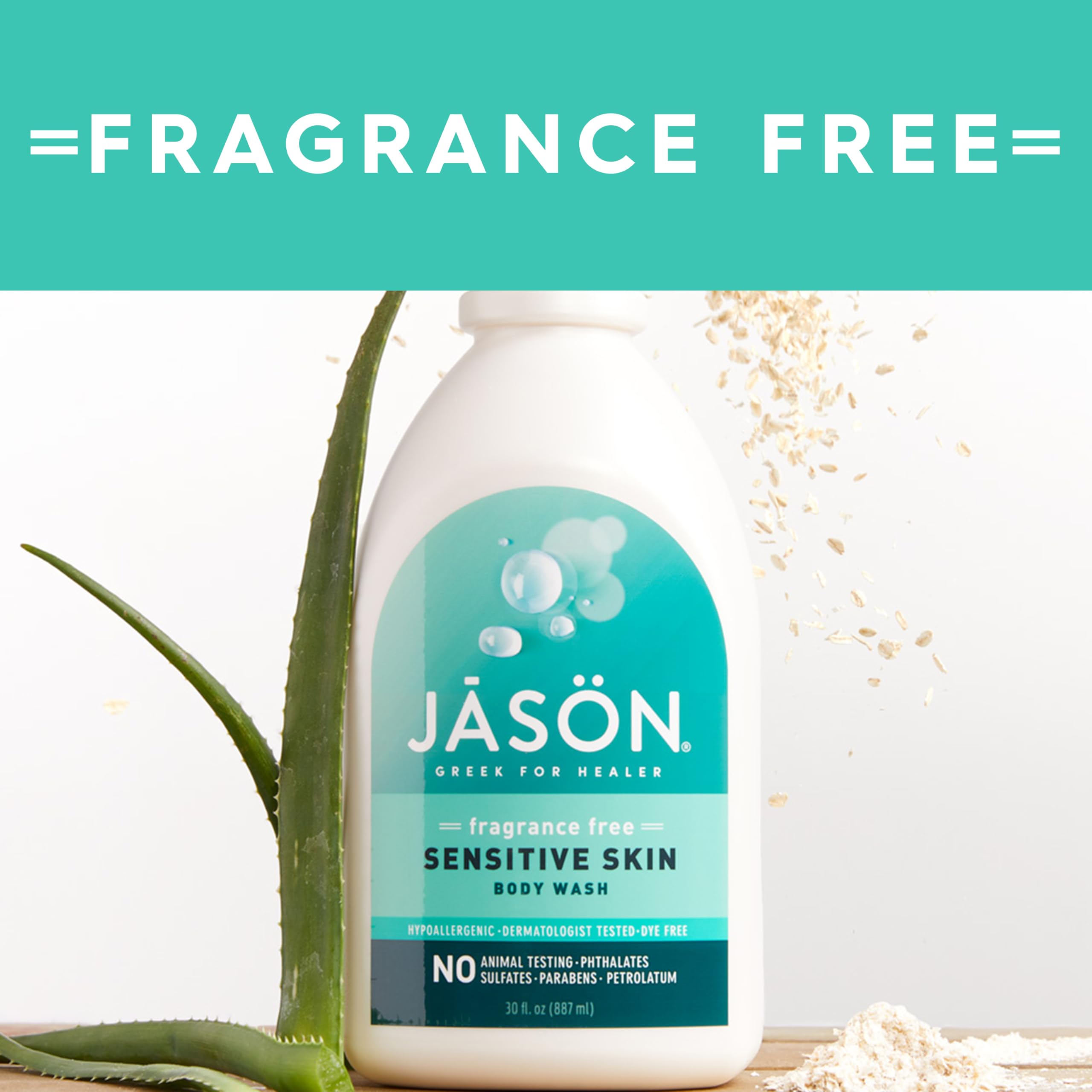 JASON recycled plastic label close-up promoting sustainable packaging benefit