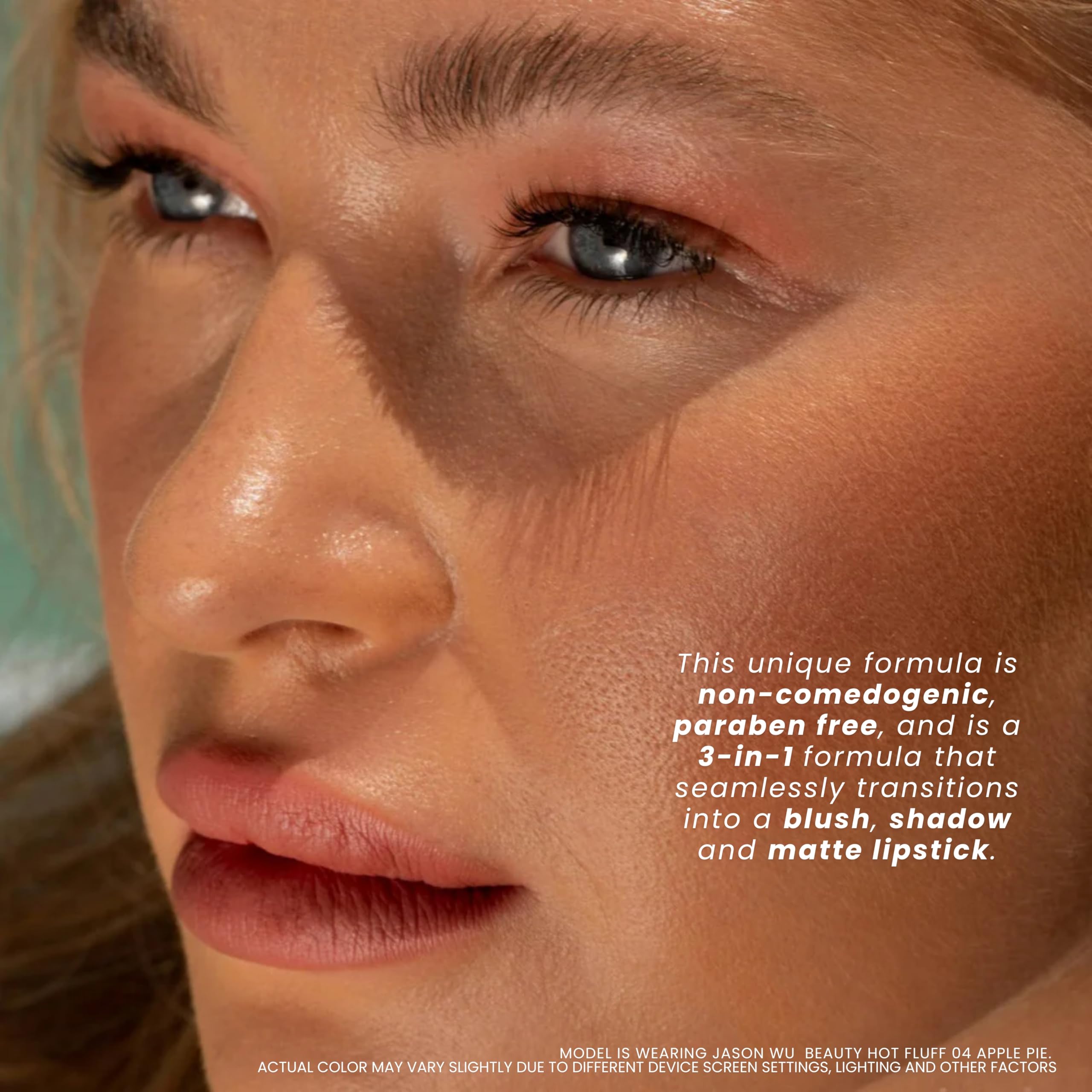 Jason Wu Hot Fluff blended on cheeks showing natural flush and buildable coverage