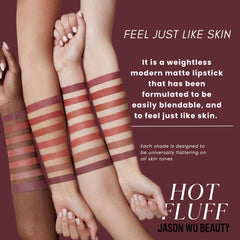 Jason Wu Hot Fluff swatch on arm demonstrating buildable, blendable Jelly Roll color