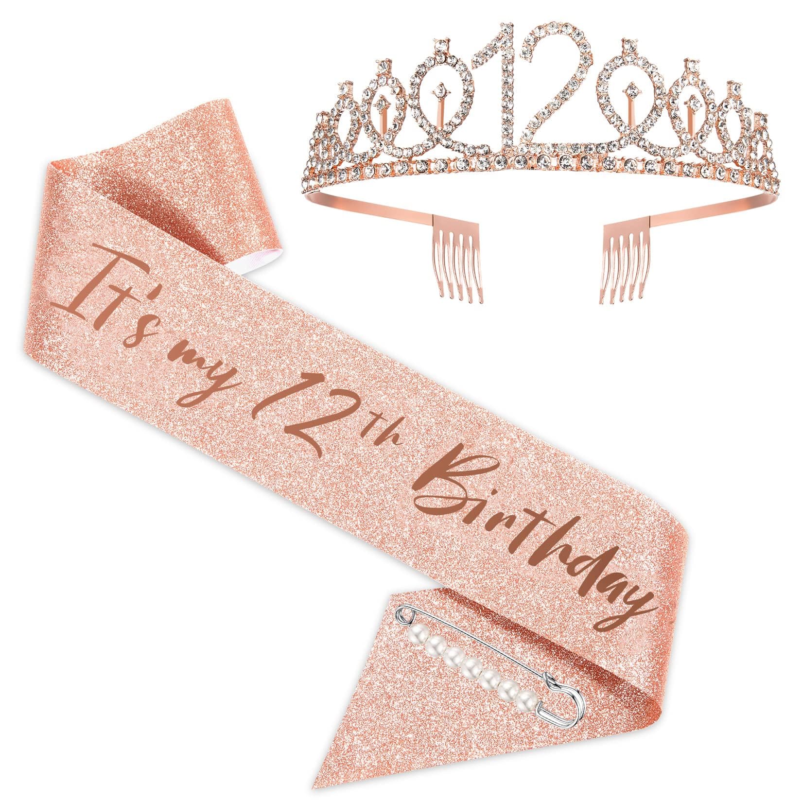 JasperKino sash front view shows rose gold lettering and festive look