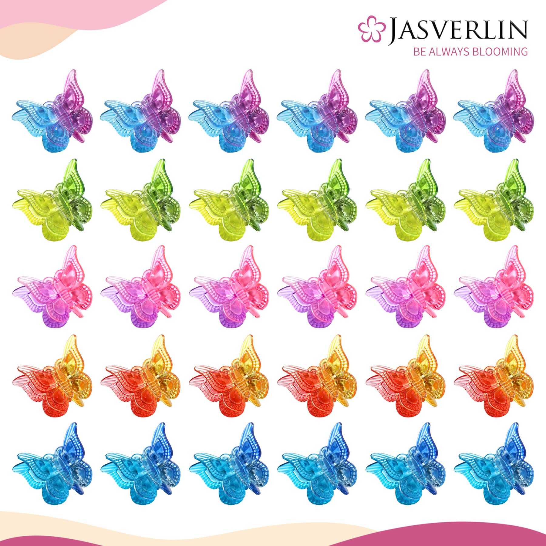JASVERLIN clips decorating a braid demonstrating decorative accent benefit