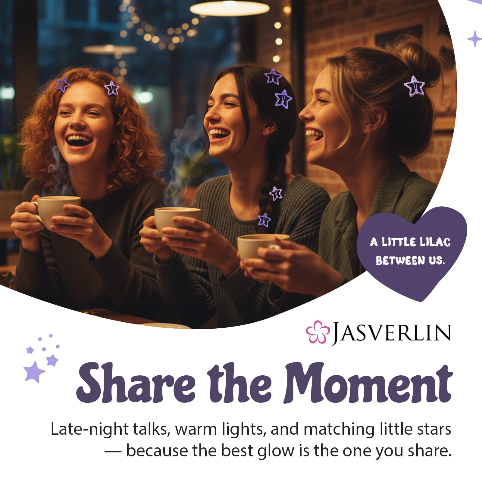 JASVERLIN star clips worn in half-up hairstyle, hold hair securely