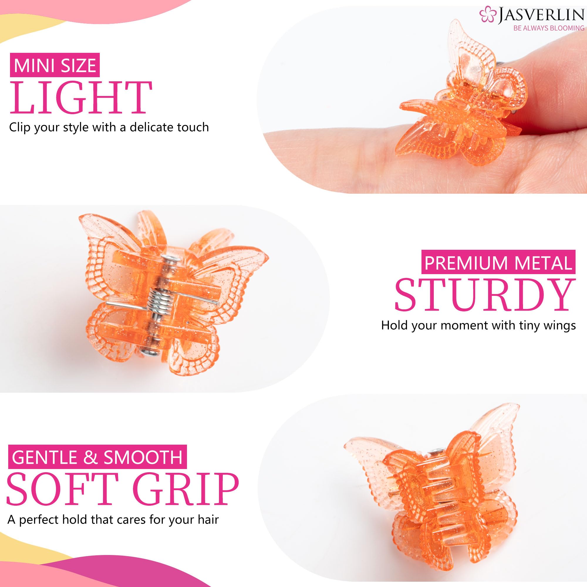 JASVERLIN tiny claws clipped in half‑up hair adding playful accents