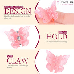 JASVERLIN clips securing a half-up hairstyle demonstrating secure hold and playful style benefit