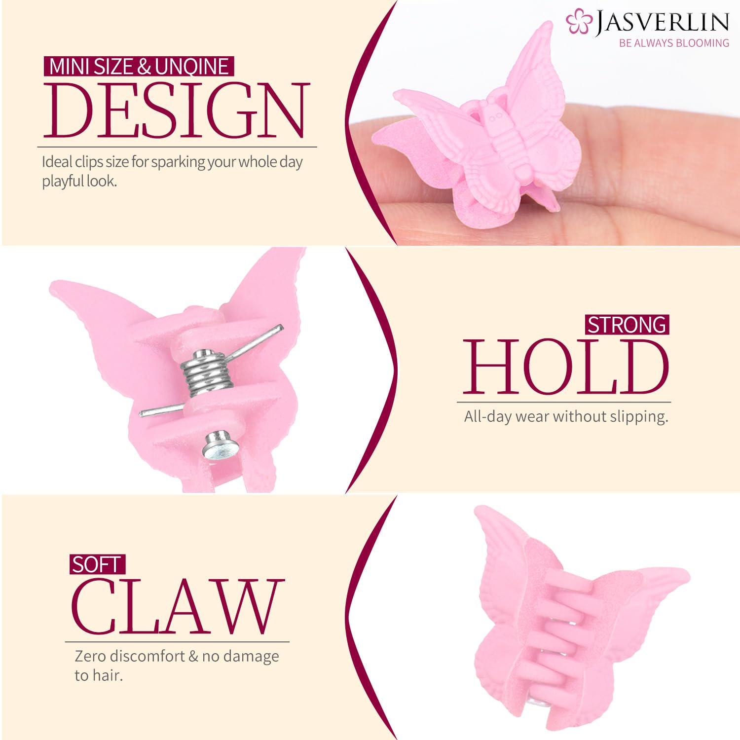 JASVERLIN clips clipped into a braid adding decorative color accents