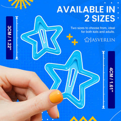 JASVERLIN close-up glitter texture on star clip for eye-catching shine