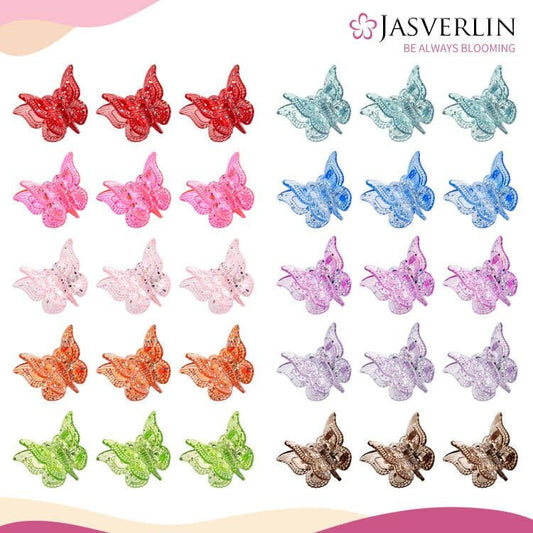 JASVERLIN close-up of glitter texture on clip, sparkly finish enhances looks