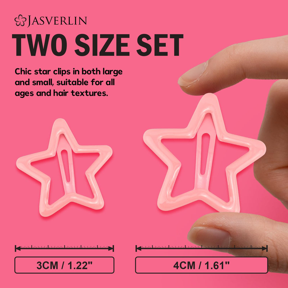 JASVERLIN close-up of star clip detail showing secure metal snap and design benefit