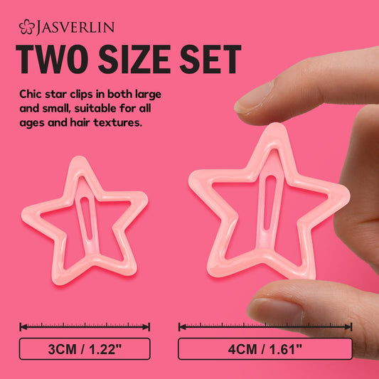 JASVERLIN close-up of star clip detail showing secure metal snap and design benefit