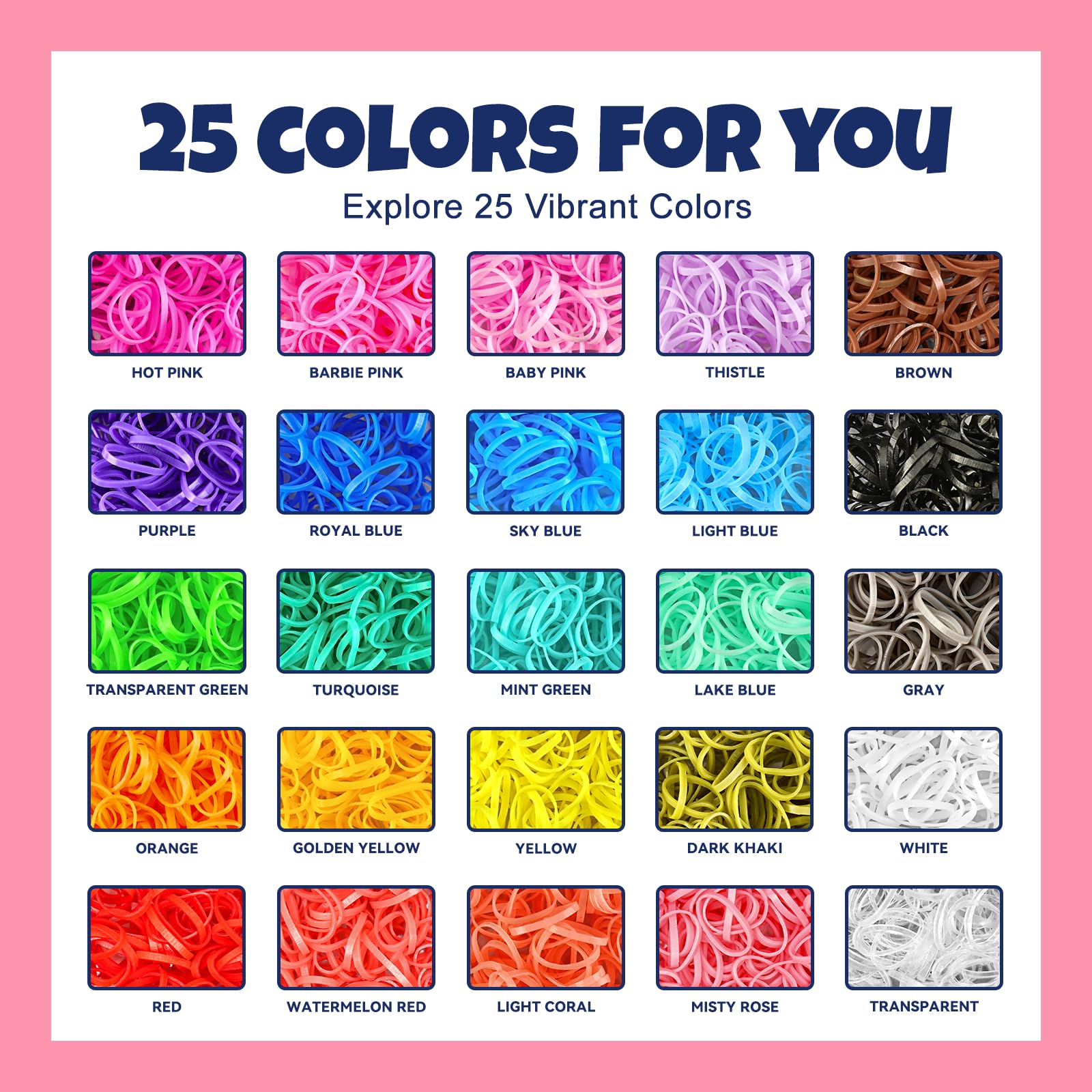 JASVERLIN flat lay of 25 colors offering styling variety and inspiration