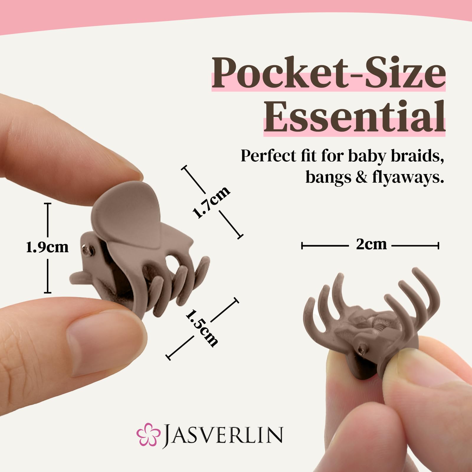 JASVERLIN arranged clips in black mocha sand grey ivory to match outfits