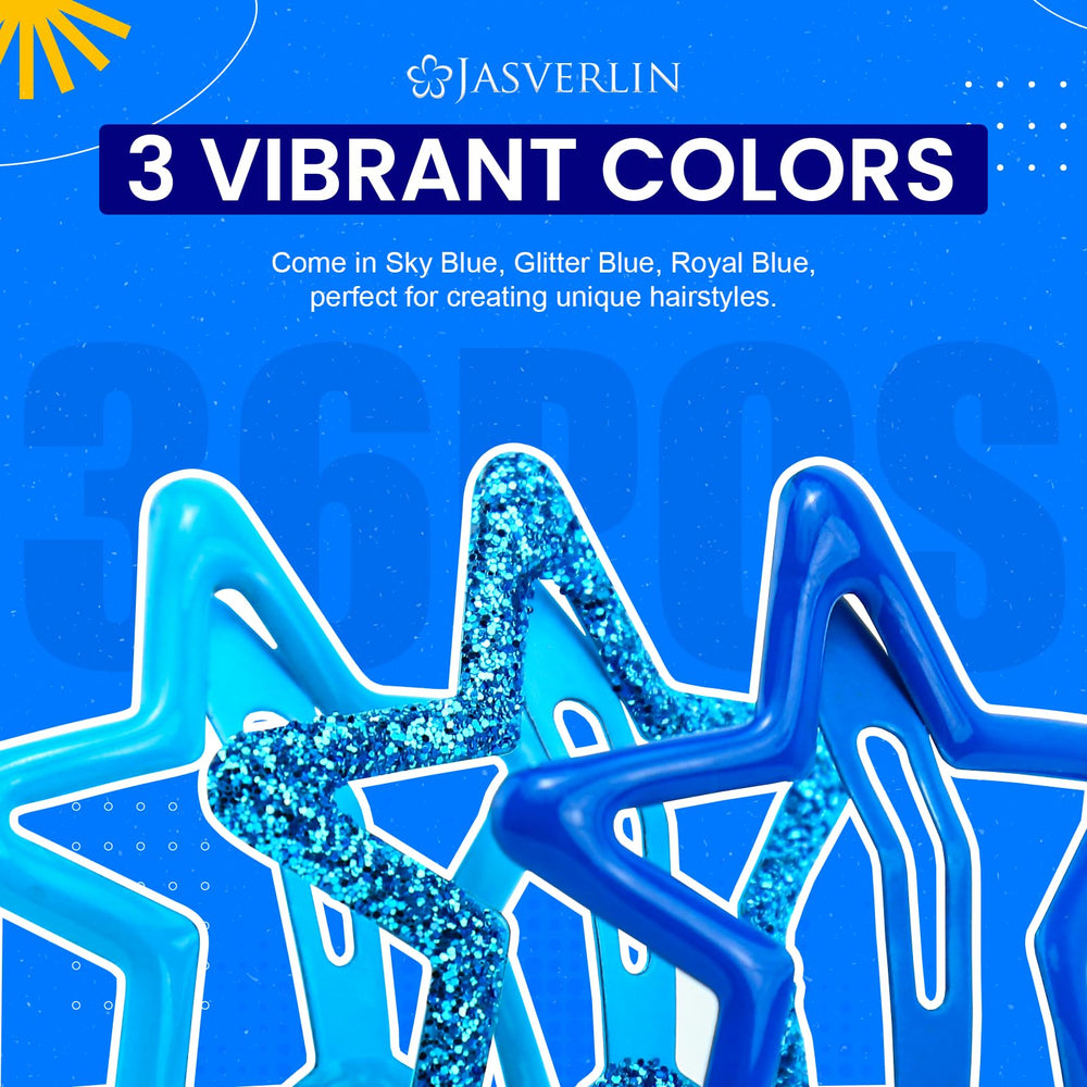 JASVERLIN flat-lay of assorted blue stars for mix-and-match styling