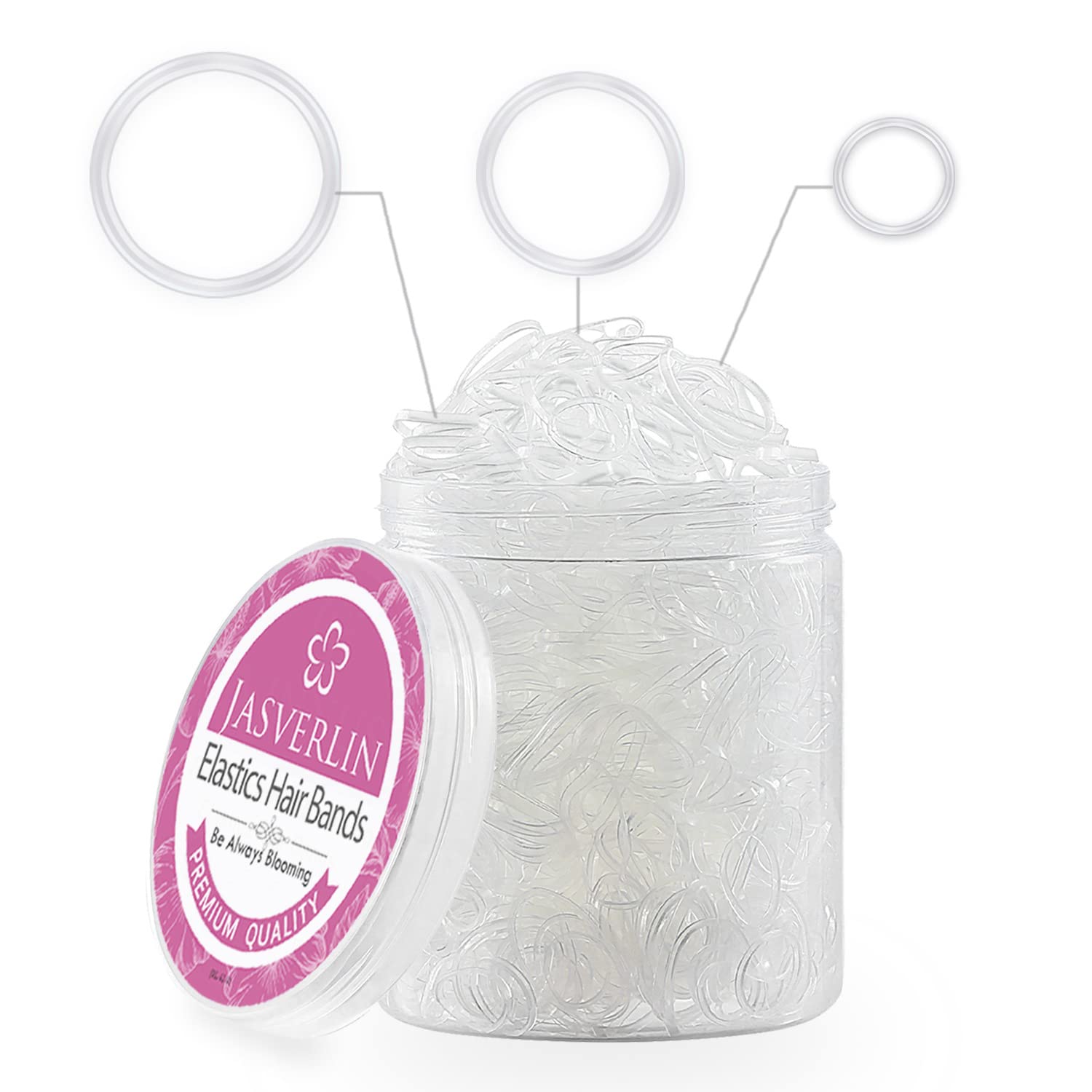 JASVERLIN front packaging showing 2000 clear elastics and variety benefits