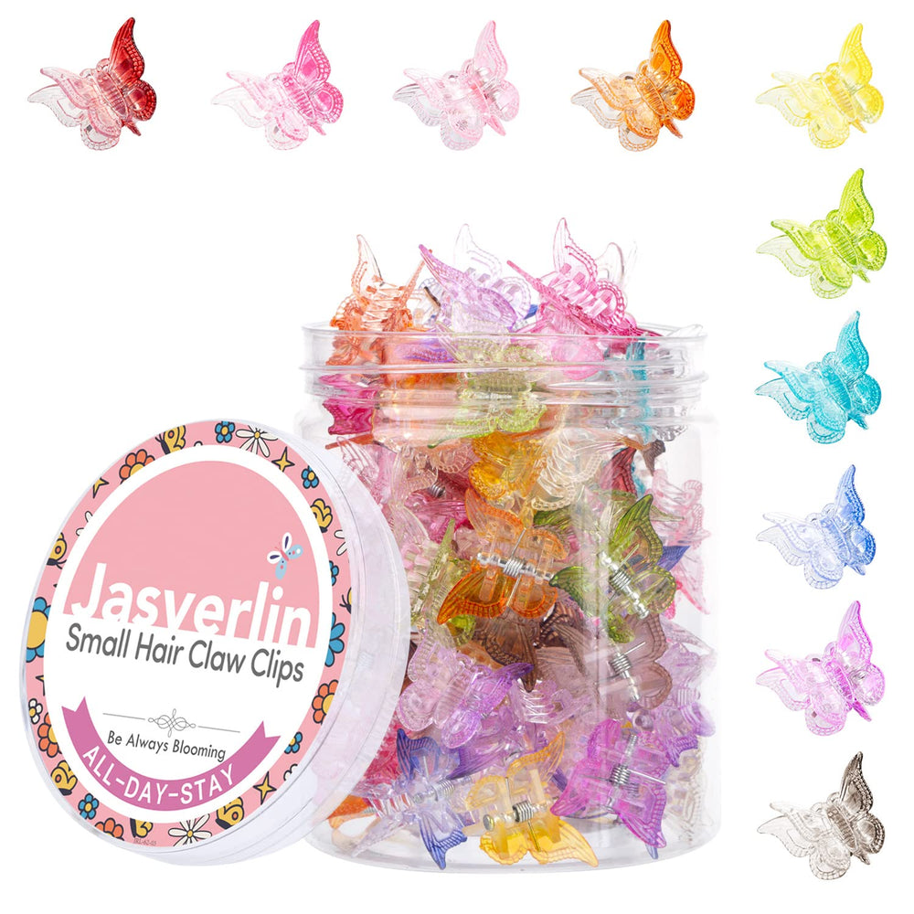 JASVERLIN front packaging showing 50pcs rainbow gradient clips and convenience