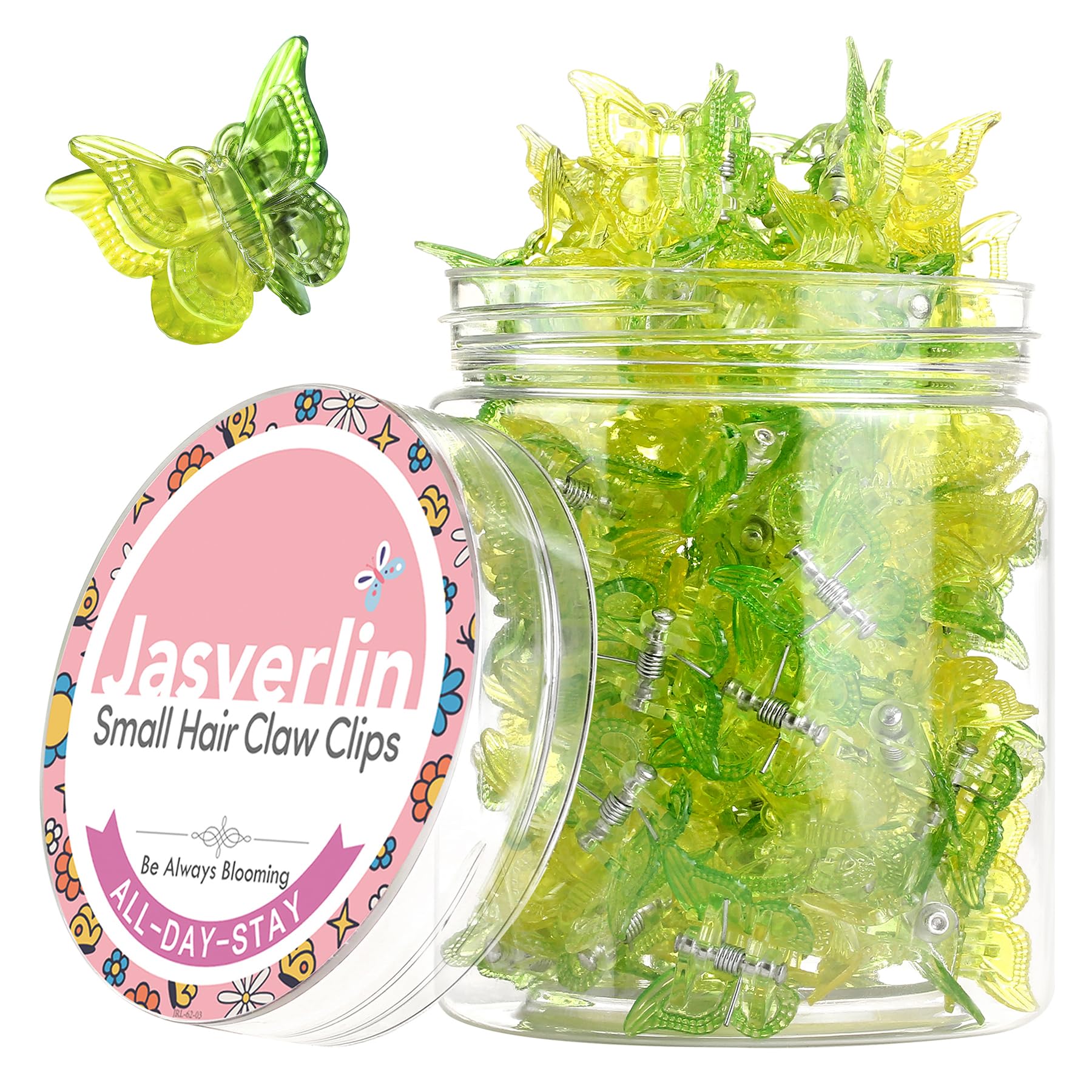 JASVERLIN front packaging showing 50 lime glow clips for vibrant storage