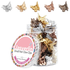 JASVERLIN front packaging showing 50 metallic butterfly clips and organizer, convenient storage